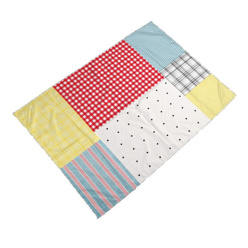 Portable Picnic Blanket 140x200cm Polyester Outdoor Mat - Patchwork