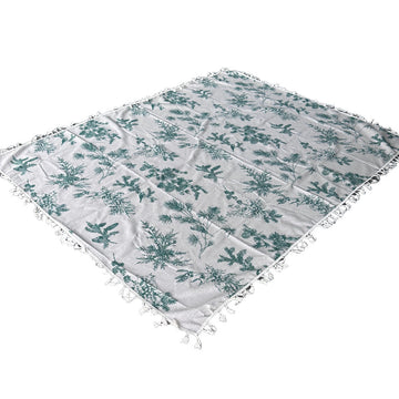 Picnic Blanket 140x220cm Polyester Mat with Fringes