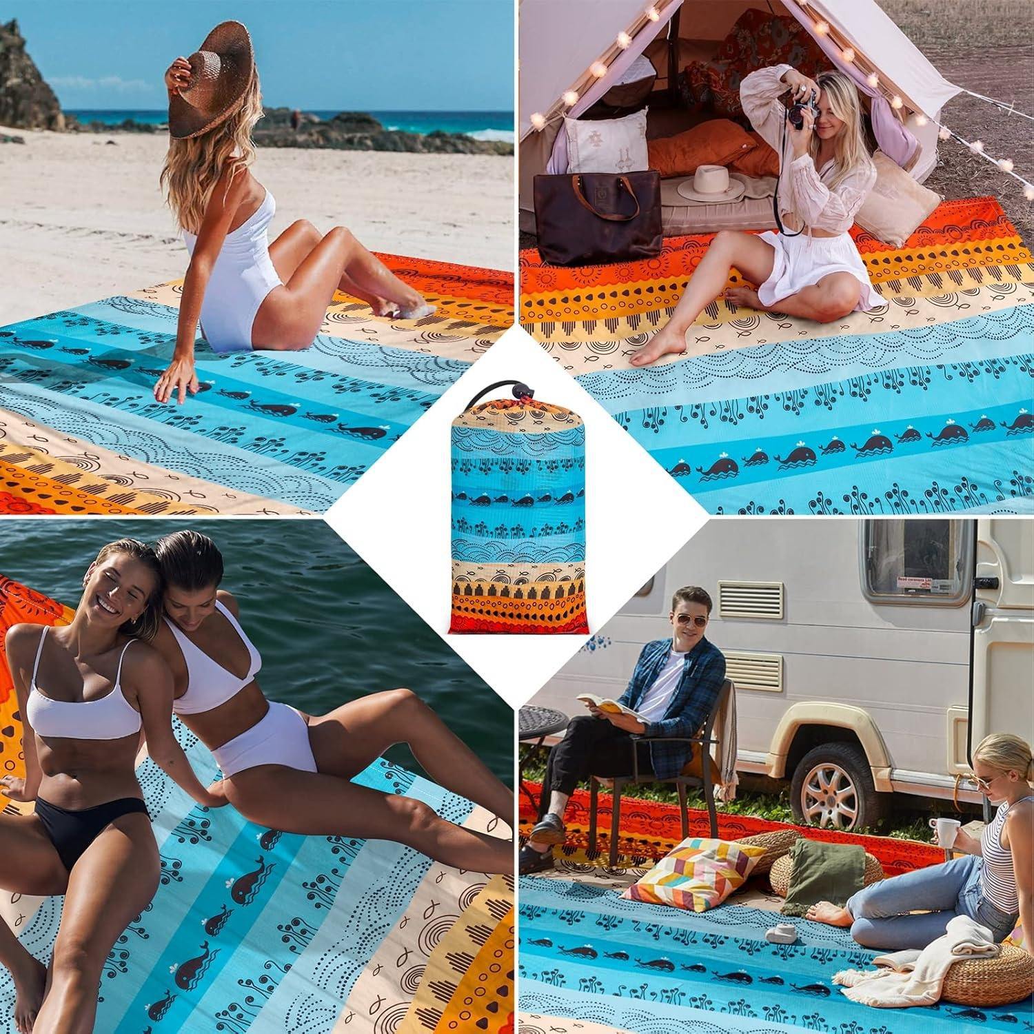 Microfiber Outdoor Mat 150x200cm Printed Beach Blanket