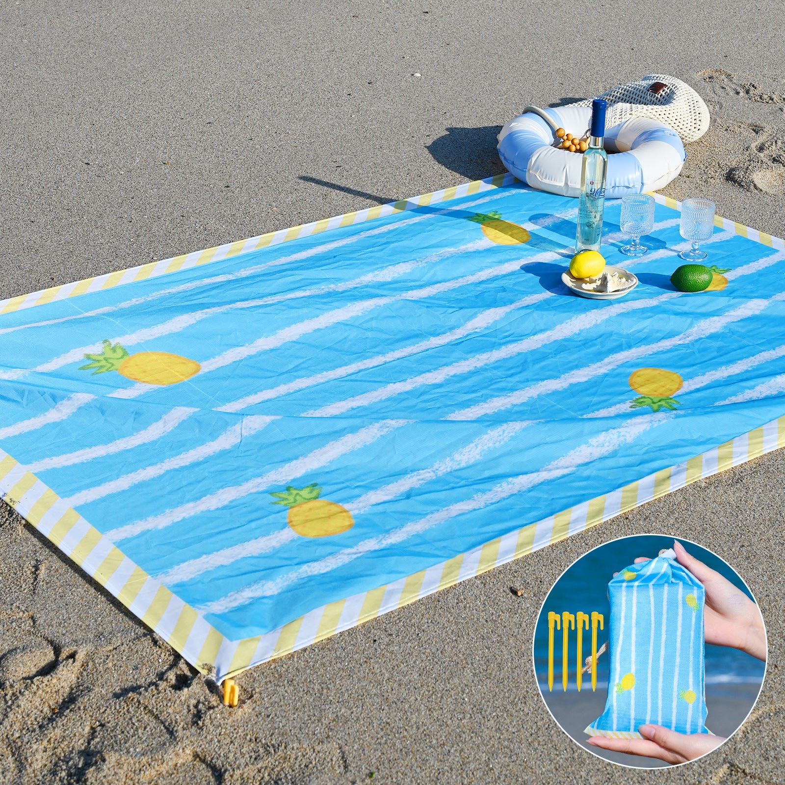 Printed Picnic Blanket 140x200cm Polyester Outdoor Mat